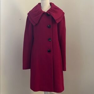 Olive Des Olive Magenta Wool Blend Dress Coat sz XS